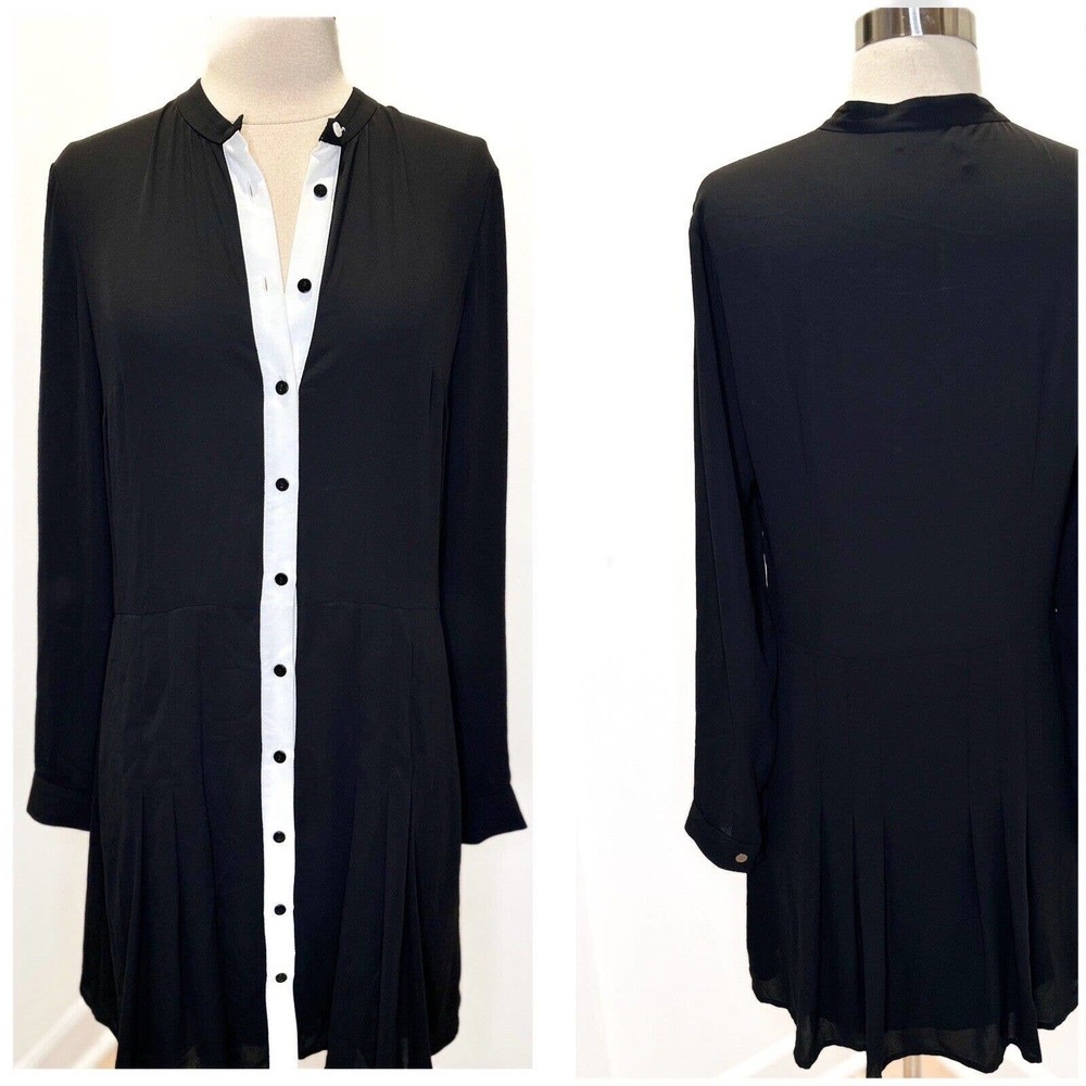 The kooples black and white dropwaist dress size large (3) womens